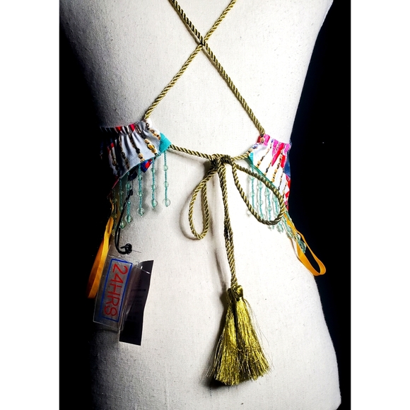 24 HRS Mind Of The Mantra Halter Top NWT - Picture 6 of 6